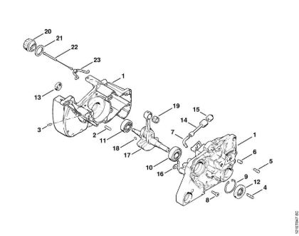 Crankcase Gasoline chain saws (MS) 038 FB Stihl