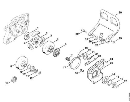 Clutch Gasoline chain saws (MS) 038 M Stihl