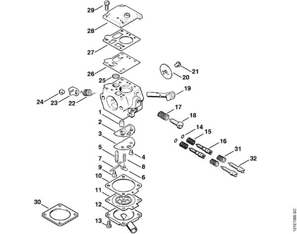 Carburetor Bing 48A101 (50.2008) Gasoline chain saws (MS) 038 W Stihl