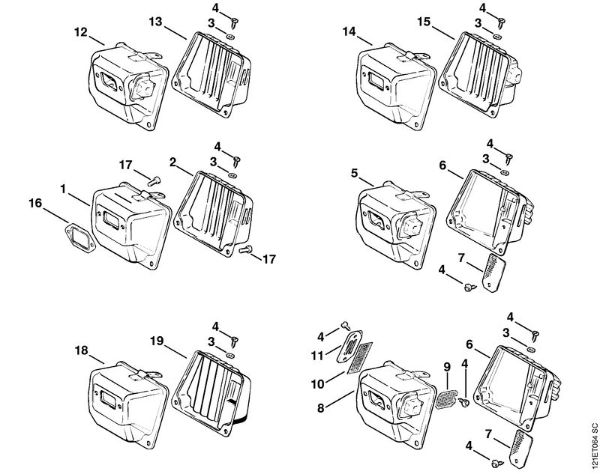 Muffler Gasoline chain saws (MS) 038 W Stihl
