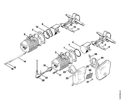 Cylinder, Muffler Gasoline chain saws (MS) 041 AVEQ Stihl