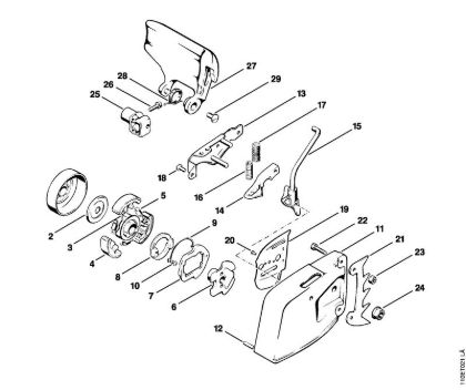 Chain brake with isolating clutch Gasoline chain saws (MS) 041 AVQ Stihl