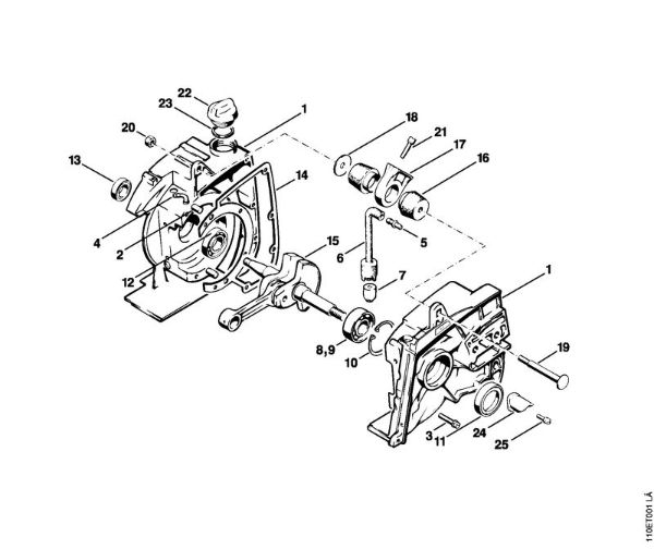 Crankcase Gasoline chain saws (MS) 041 AVQ Stihl