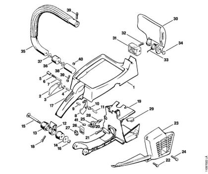 Handle frame, Shroud Gasoline chain saws (MS) 041 AVQ Stihl