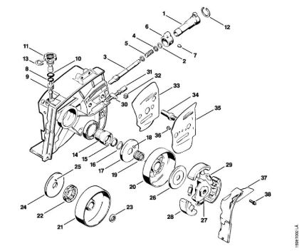 Oil pump, Clutch Gasoline chain saws (MS) 041 FB Stihl