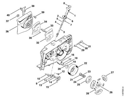 Oil pump, Clutch Gasoline chain saws (MS) 041 G Stihl