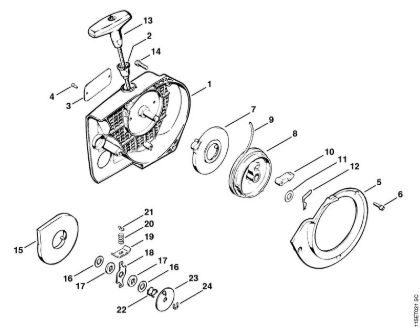 Rewind starter Gasoline chain saws (MS) 045 AVEQ Stihl