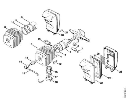 Cylinder, Piston Gasoline chain saws (MS) 045 AVSEQ Stihl