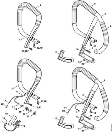 Handlebar, Heating element Gasoline chain saws (MS) 046 WVH Stihl