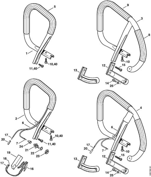 Handlebar, Heating element Gasoline chain saws (MS) 046 WVH Stihl