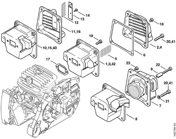 Muffler Gasoline chain saws (MS) 046 WVH Stihl
