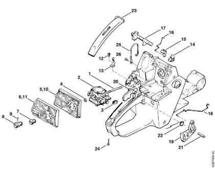 Air filter Gasoline chain saws (MS) 048 W Stihl