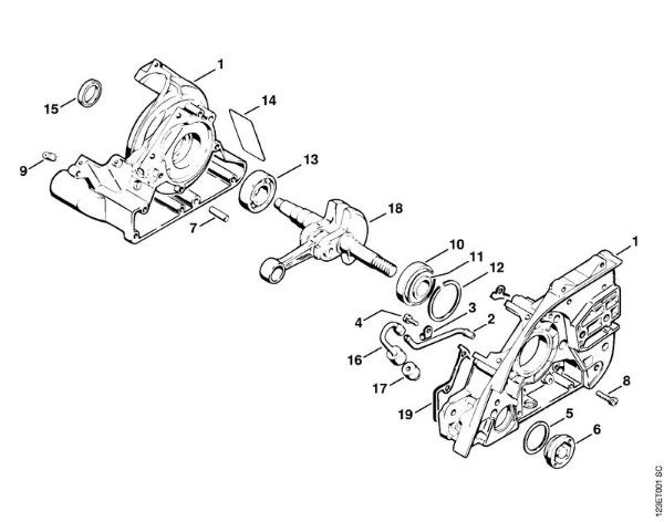 Crankcase, Crankshaft Gasoline chain saws (MS) 056 Stihl