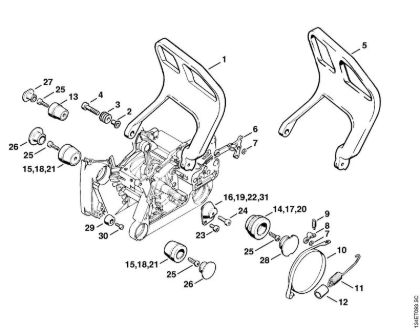 AV system Gasoline chain saws (MS) 064 R Stihl