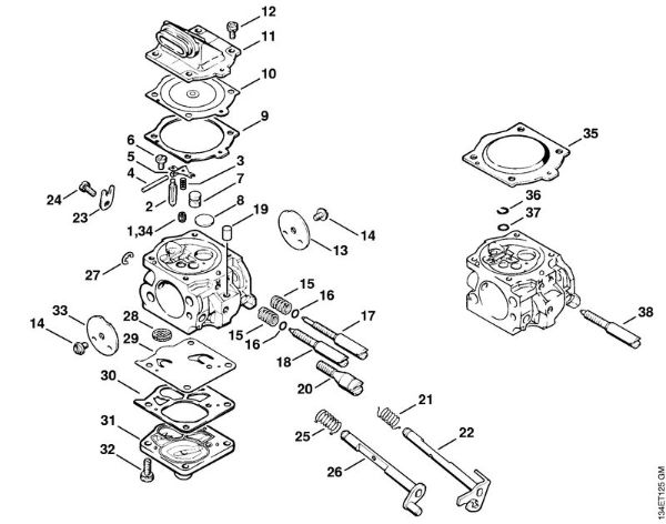 Carburetor WJ-65 Gasoline chain saws (MS) 064 W Stihl