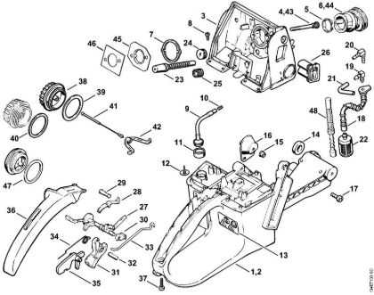 Tank housing Gasoline chain saws (MS) 064 W Stihl