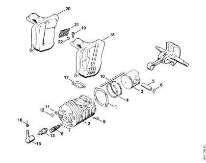 Cylinder, Muffler Gasoline chain saws (MS) 075 AVE Stihl