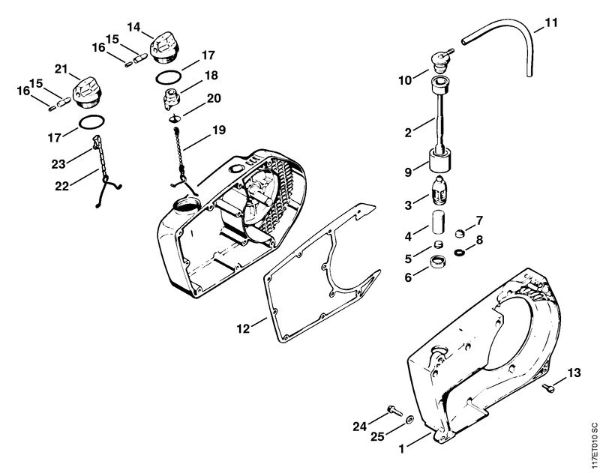 Fan housing Gasoline chain saws (MS) 075 AVE Stihl