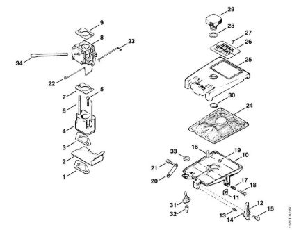 Filter housing, Air filter Gasoline chain saws (MS) 075 AVE Stihl