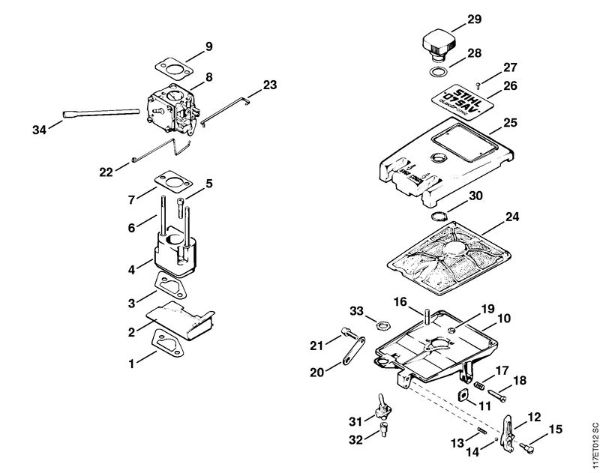 Filter housing, Air filter Gasoline chain saws (MS) 075 AVE Stihl