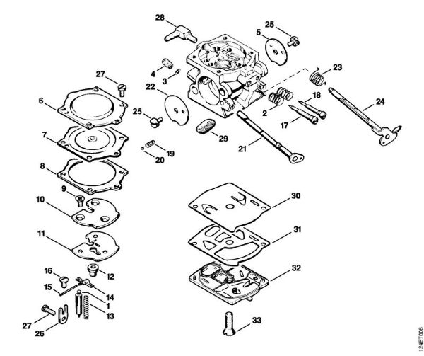 Carburetor WS-26 Gasoline chain saws (MS) 076 S Stihl