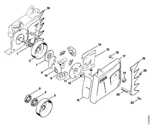 Clutch, Chain sprocket cover Gasoline chain saws (MS) 076 S Stihl