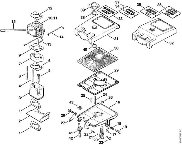 Filter housing, Air filter Gasoline chain saws (MS) 076 S Stihl