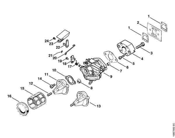 Air filter Gasoline chain saws (MS) 08 SE Stihl