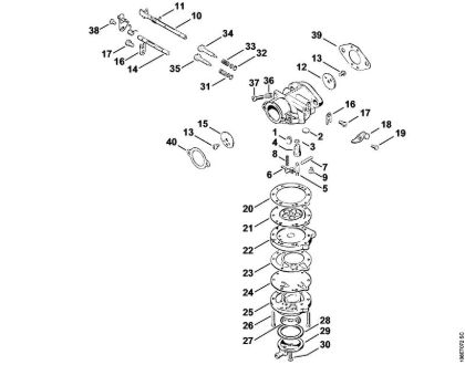 Carburetor LA-S8 Gasoline chain saws (MS) 08 SE Stihl