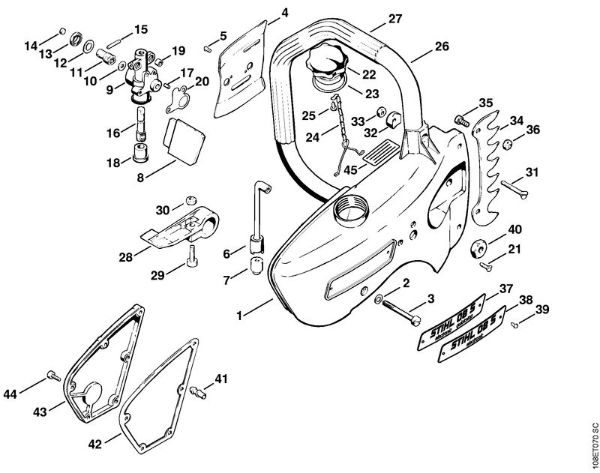 Chain sprocket cover, Oilpump Gasoline chain saws (MS) 08 SE Stihl
