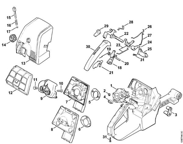 Air filter Gasoline chain saws (MS) 084 R Stihl