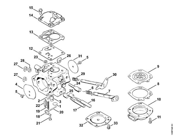 Carburetor HT-7 Gasoline chain saws (MS) 084 R Stihl