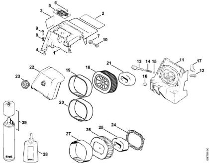 Shroud, Air filter HD Gasoline chain saws (MS) 084 R Stihl