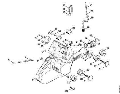 Tank housing, AV-System Gasoline chain saws (MS) 084 R Stihl
