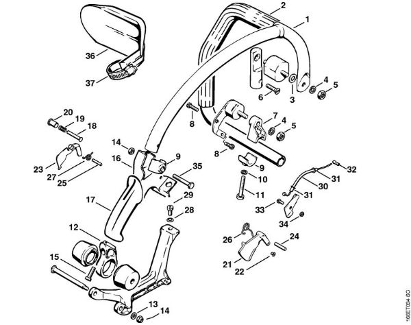 AV-Handle    X 13 281 004 (35.84) Gasoline chain saws (MS) 090 Stihl
