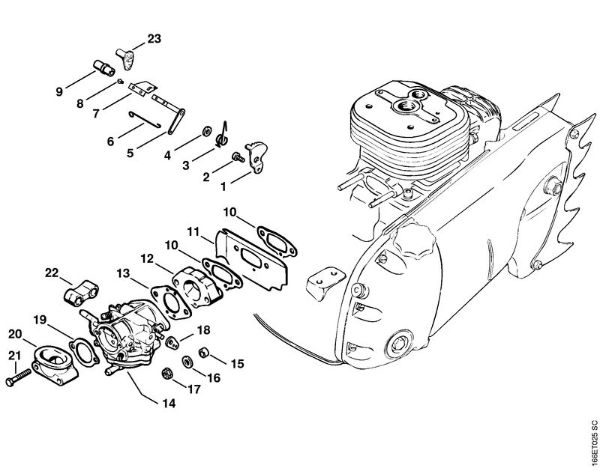 Speed governor, Carburetor Gasoline chain saws (MS) 090 Stihl