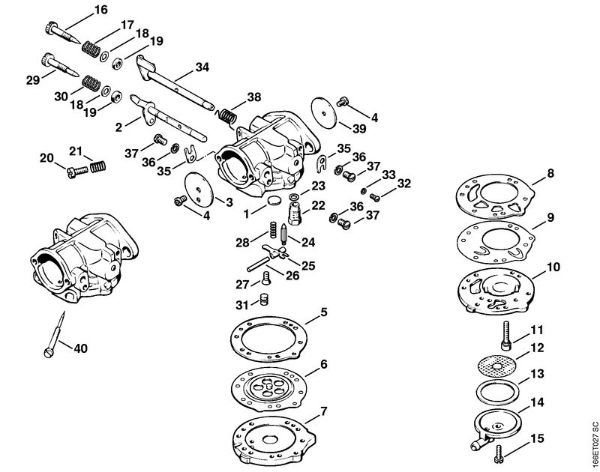Carburetor HL-324 Gasoline chain saws (MS) 090 AV Stihl
