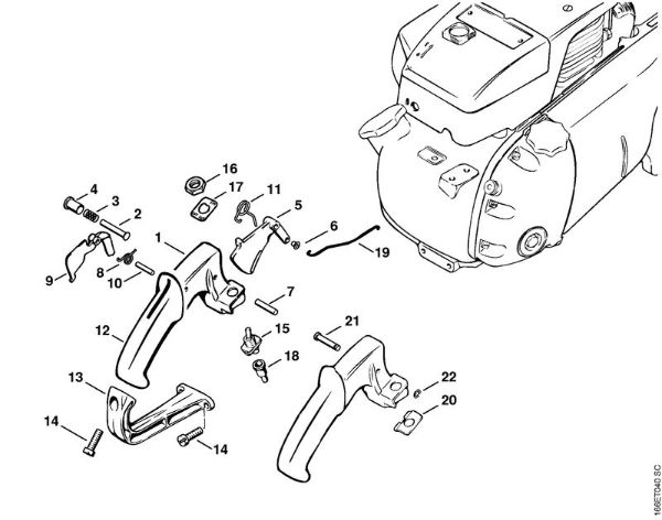 Handle Gasoline chain saws (MS) 090 AV Stihl