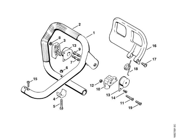Handlebar Gasoline chain saws (MS) 090 AV Stihl