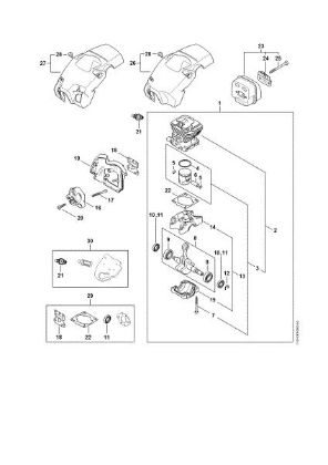 Picture of Crankcase, Cylinder, Muffler, Shroud MS 162 C-BE