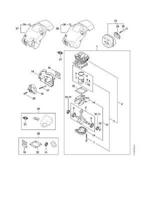 Picture of Crankcase, Cylinder, Muffler, Shroud MS 172