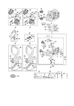 Picture of Engine housing, Air filter, AV system, Handlebar MS 172