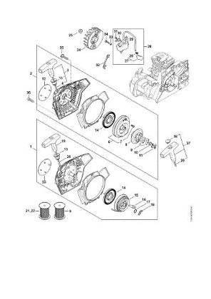 Picture of Rewind starter, Ignition system MS 172