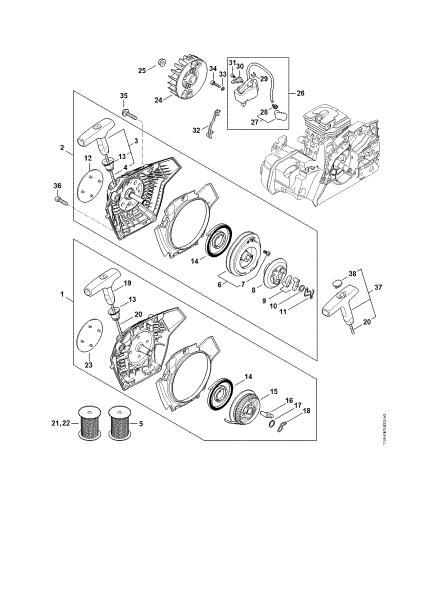 Picture of Rewind starter, Ignition system MS 172