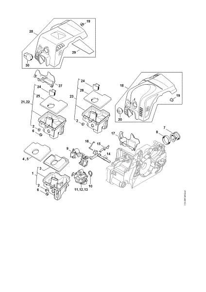 Picture of Air filter, Shroud MS 180 C-BE