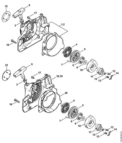 Rewind starter ErgoStart/Easy2Start Gasoline chain saws (MS) MS 180 C-BE Stihl