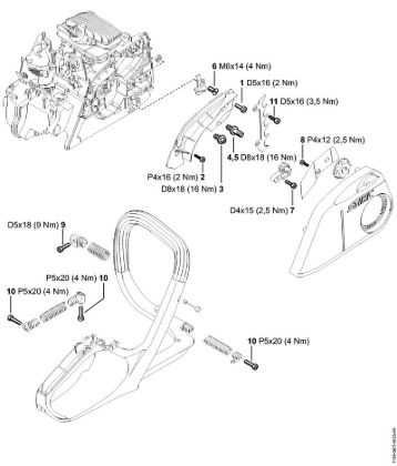 Tightening torques Gasoline chain saws (MS) MS 181 Stihl