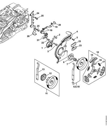 Oil pump, Clutch Gasoline chain saws (MS) MS 194 C-E Stihl