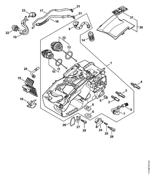 Motor housing Gasoline chain saws (MS) MS 194 T Stihl