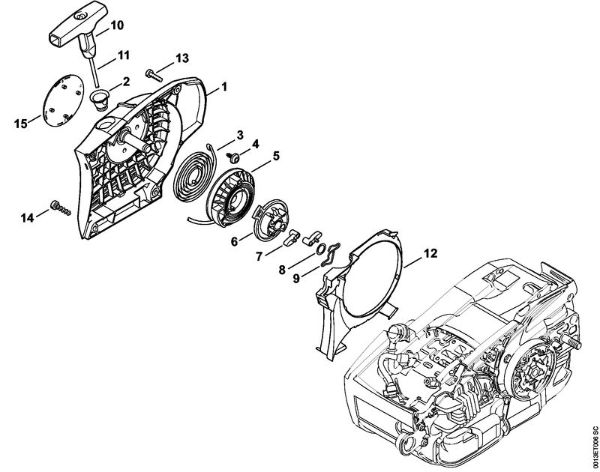 Rewind starter ErgoStart/Easy2Start Gasoline chain saws (MS) MS 201 C-EM Stihl